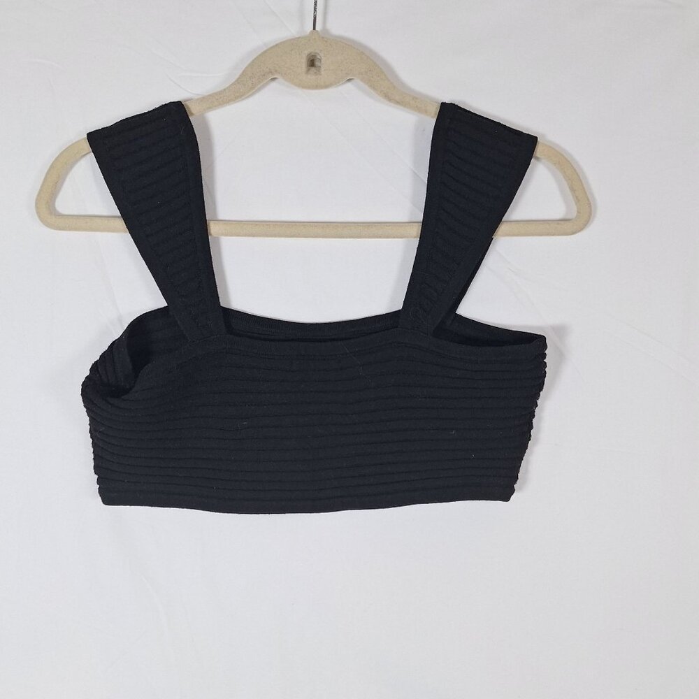 Black Ribbed halter Top size medium